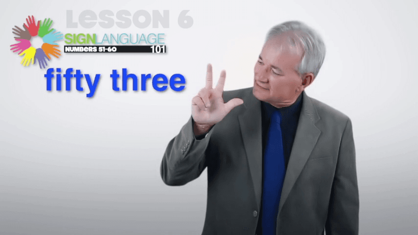 Learn to Sign Numbers 51 to 60 in ASL