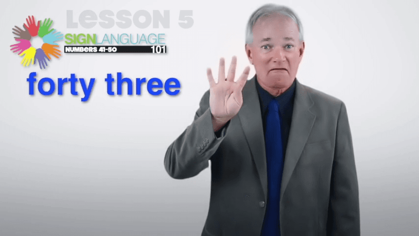 Learn to Sign Numbers 41 to 50 in ASL